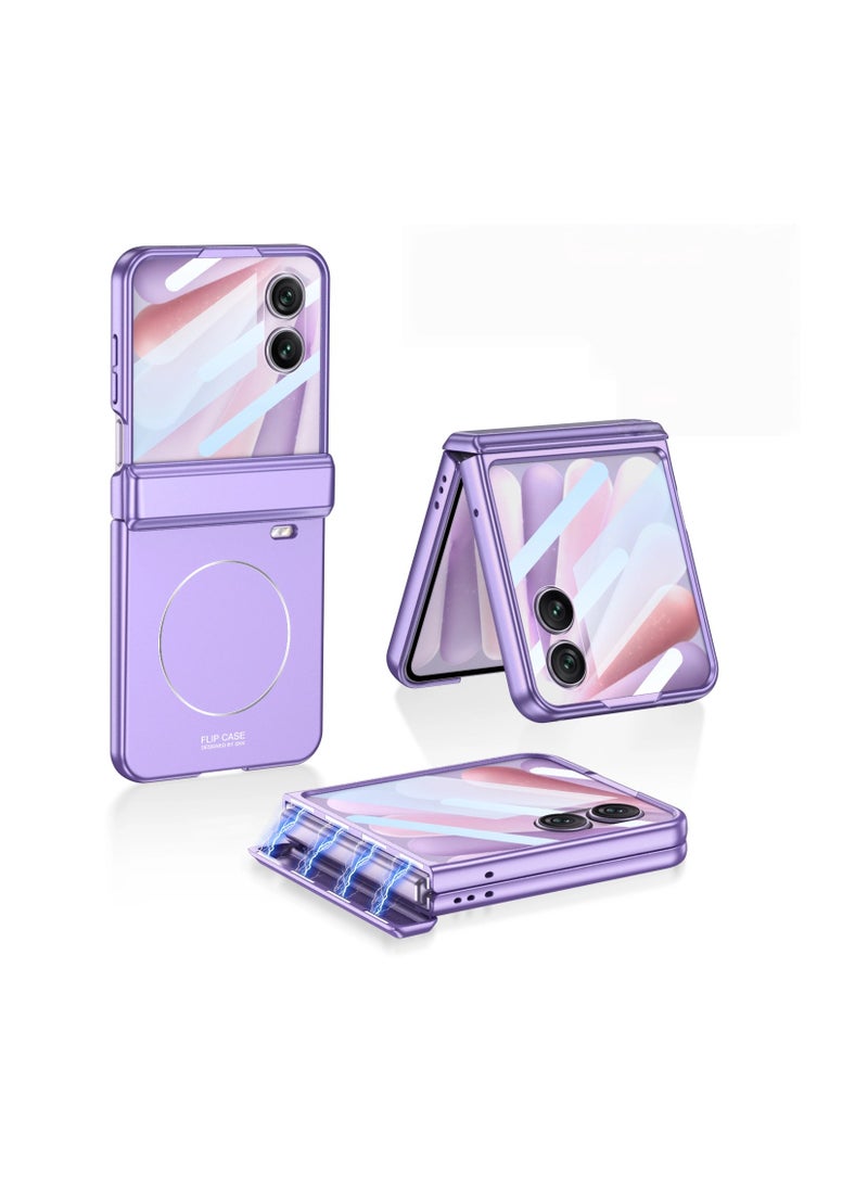 Compatible with Honor Magic V Flip2 Phone Case Magnetic Hinge with Internal Nickel Ring Wireless Charging Case Film Integrated Shockproof  Scratch-Resistant Convenient  Practical