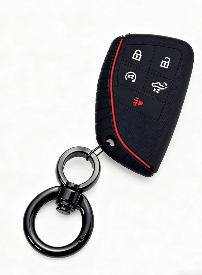 Key Fob Cover for 2022-2025 2026 Chevy Silverado 1500 GMC Sierra 1500, 2024-2026 Silverado Sierra 2500HD 3500HD, Silicone, Black - Image 3