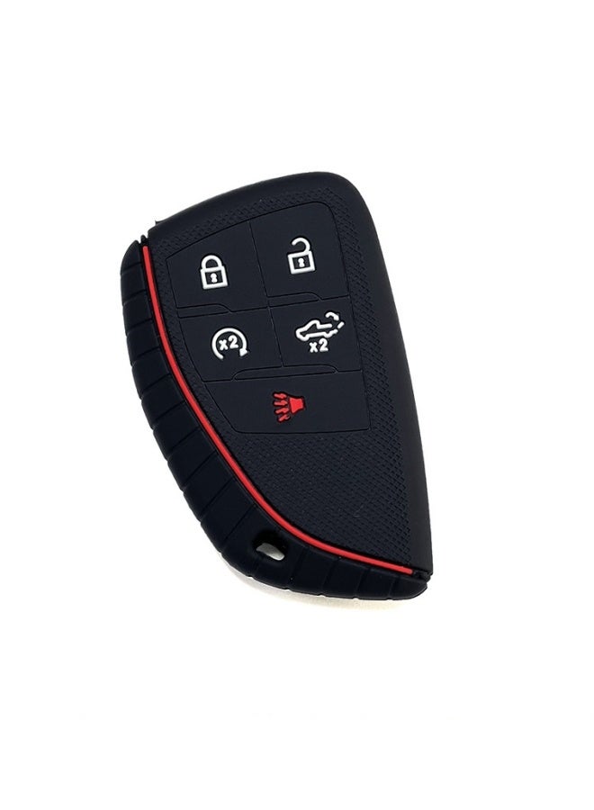 Key Fob Cover for 2022-2025 2026 Chevy Silverado 1500 GMC Sierra 1500, 2024-2026 Silverado Sierra 2500HD 3500HD, Silicone, Black - Image 1