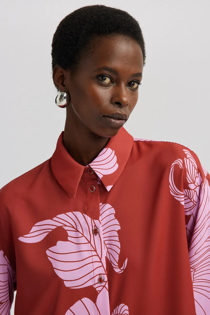 Touche Patterned Satin Shirt