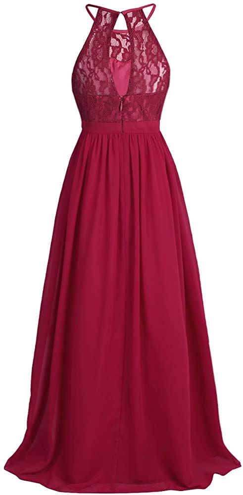 PINK WINGS Girls Lace A-line Maxi Length Gown (12-13 Years, Red) - Image 2