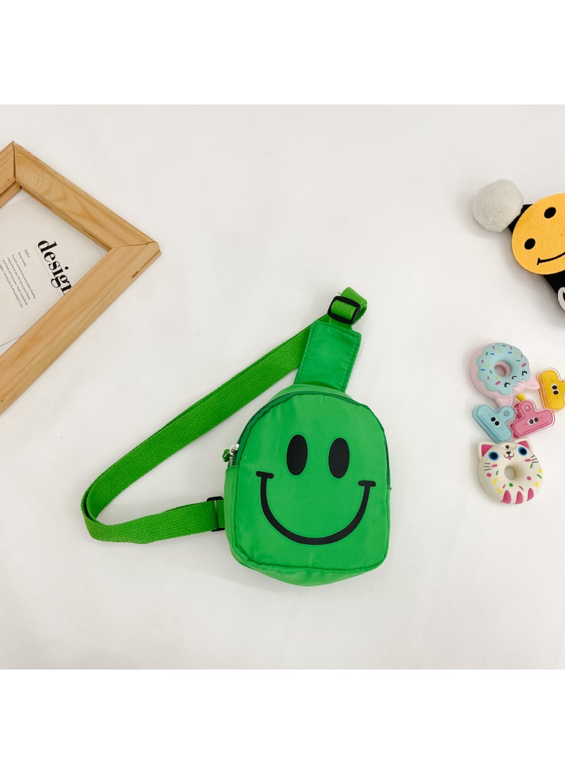 Generic Kids Smile Face Sling Bag 2024 Nylon Trendy Chest Pack Green 