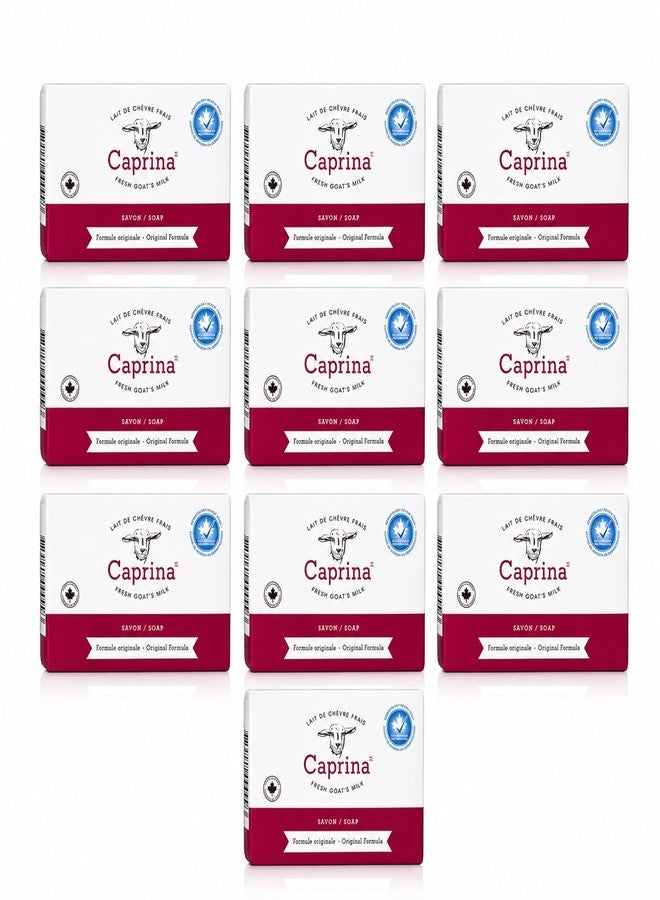 Caprina Goat's Milk Soap Bar, 5 oz (141 g), Pack of 10, Original Formula, Moisturizing Daily Cleanser for Face Hands and Body with Fresh Canadian Goat Milk - Image 1