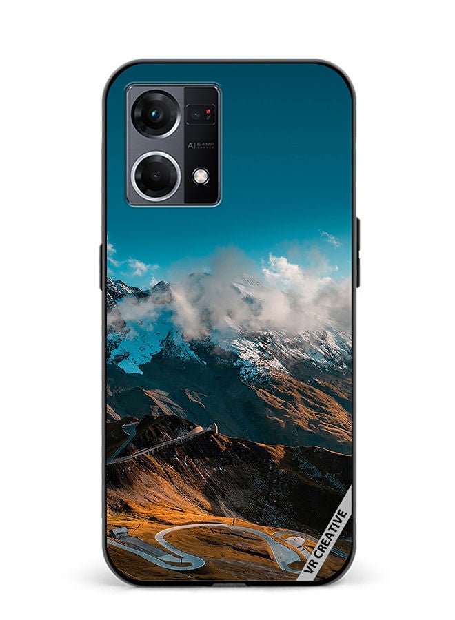 VR CREATIVE Protective Case Cover For Oppo Reno8 4G Road And Mountains Design Multicolour - Image 1