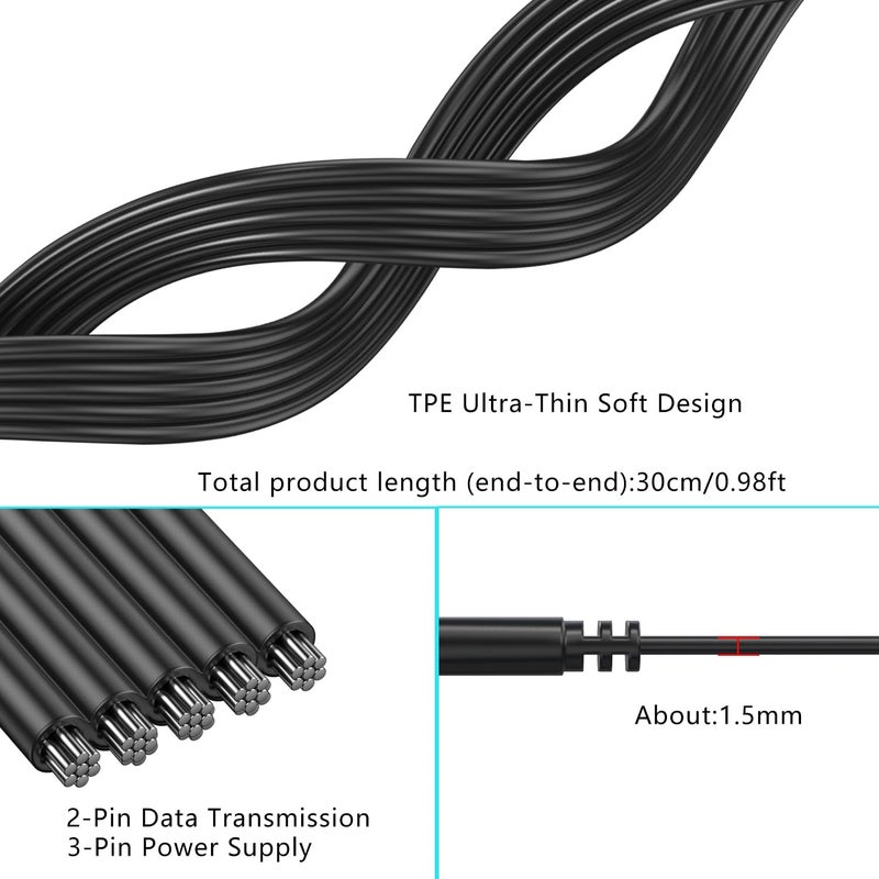 LANMINGLEL Short 90 Degree USB Type C 2.0 Flat Cable,PD 65W USB C 2.0 Fast Charge Cord,Data & Fast Charging Sync Cord,Short USB Type C Flat Soft Data Cable,for Phone (Side to Angle, 0.3M) - Image 4