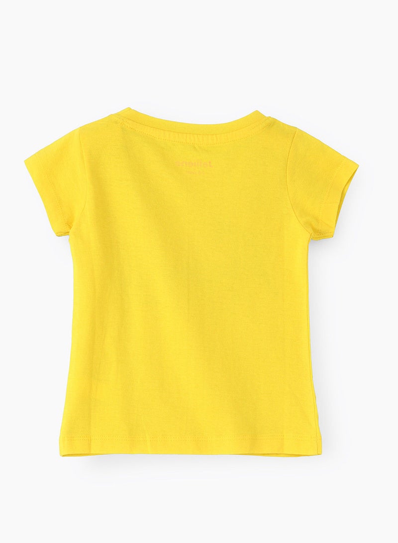 Jelliene تي شيرت أساسي برقبة دائرية ورسومات - Image 2