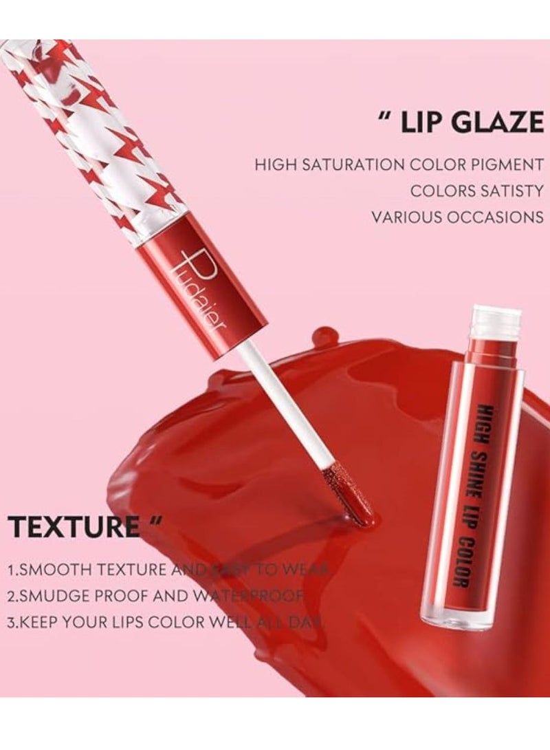 بوداير ملمع شفاه عالي اللمعان مع زيت شفاه شفاف بلون ثابت ، أحمر شفاه سائل مزدوج الأطراف يدوم حتى 12 ساعة ، خفيف الوزن وغير لزج ، 2 مل (13) - Image 4