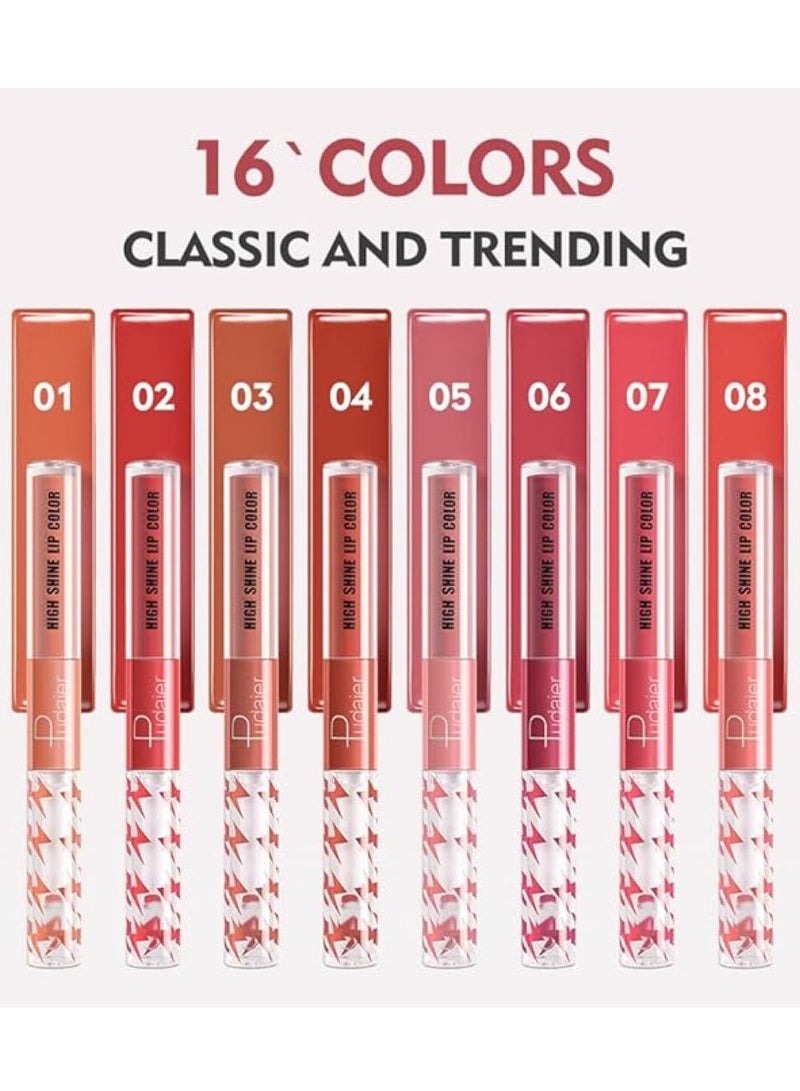 بوداير ملمع شفاه عالي اللمعان مع زيت شفاه شفاف بلون ثابت ، أحمر شفاه سائل مزدوج الأطراف يدوم حتى 12 ساعة ، خفيف الوزن وغير لزج ، 2 مل (13) - Image 5