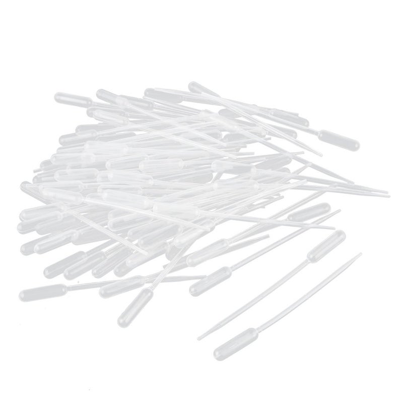 uxcell Sourcingmap 100 Pcs Plastic Disposable Pipettes 0.5ml, Clear Transfer Pasteur Pipettes, 113mm Length, Liquid Dropper for Ear Eye Essential Oils Alcohol Paint Makeup Lab