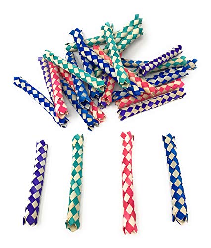 Funiverse Bulk 200 Pack Chinese Finger Traps Assorted Colors Red Blue Green Purple Bamboo Gag Prank Toys Party Favors for Kids Adults - Image 1