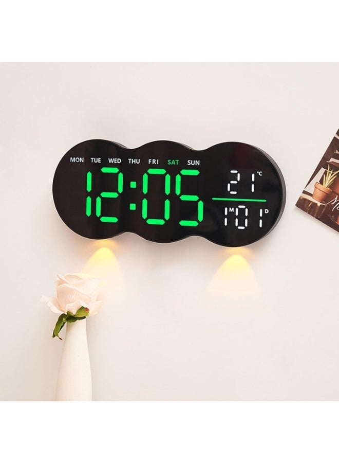 ساعة حائط رقمية LED كبيرة مع ريموت كنترول – عرض الوقت والتاريخ واليوم ودرجة الحرارة – تعتيم ليلي تلقائي – منبه مزدوج ومؤقت – مناسبة لغرفة النوم والمكتب والجراج - Image 1