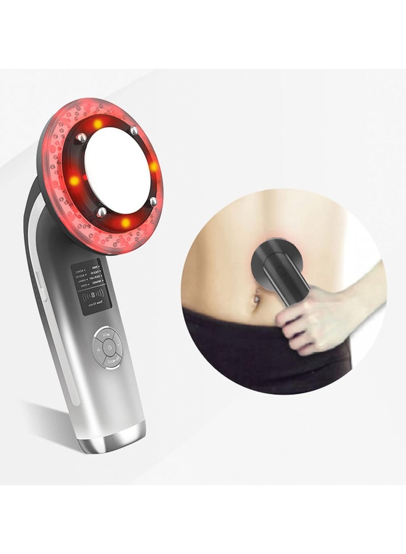 ارواق جهاز تنحيف الجسم وتحفيز العضلات الكهربائية 8 في 1، مدلك بالموجات فوق الصوتية، جهاز علاج حراري لتجميل الوجه بالأشعة تحت الحمراء لتخفيف الوزن وتجديد شباب البشرة - Image 5