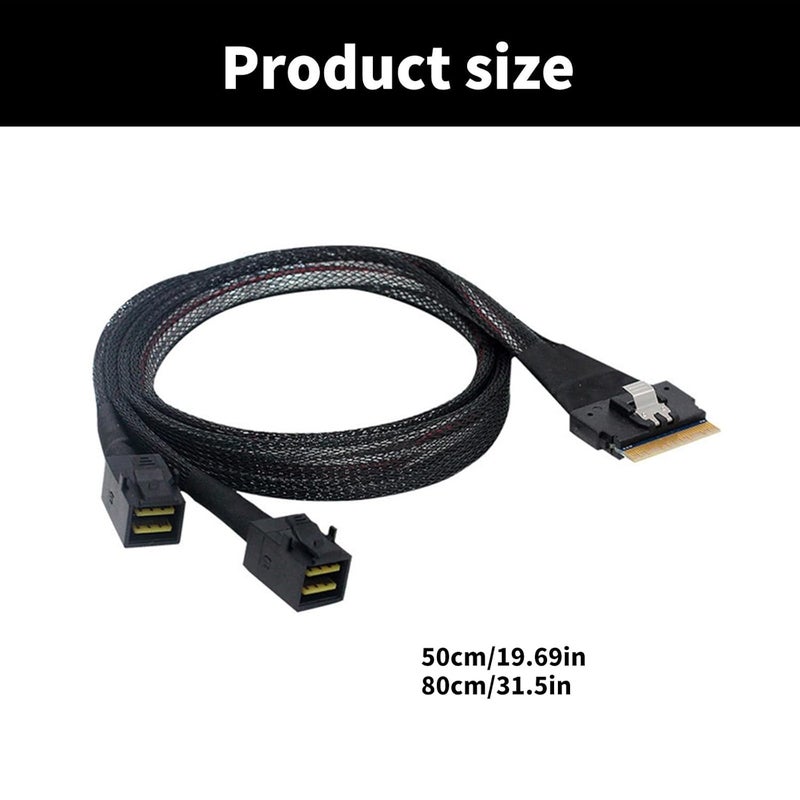 SAS4 0 SFF 8654 8i to 2X SFF 8643 Array Card Cable 0 8m Fast Transfer Server Storage - Image 4