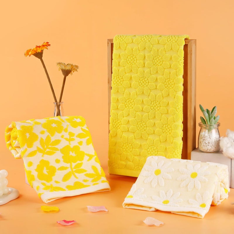 Quera 2 Pack Hand Towels Spring Summer Yellow Sunflower Farmhouse Cotton Bathroom Decorative Towels Set for Drying, Cleaning, Cooking, Holiday 13.7'' x 29.5'' - Image 4