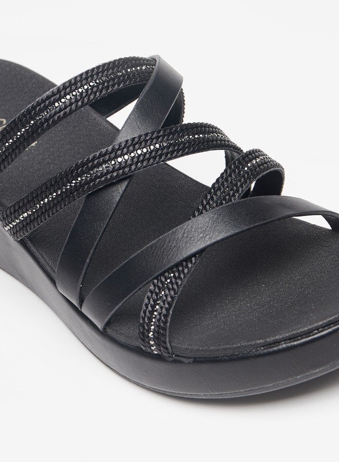 Le Confort Women's Embellished Strappy Slip-On Sandals with Wedge Heels - Image 4