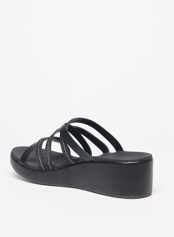 Le Confort Women's Embellished Strappy Slip-On Sandals with Wedge Heels - Image 2