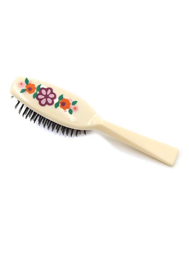Phillips Brush 3000 Purse Size Cushion Hair Brush With Flower Design White - Image 3