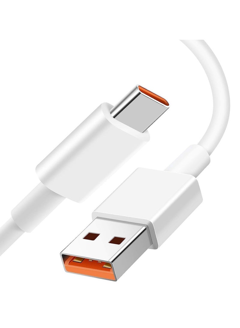 2 حزم 120 واط 3A USB-A إلى كابل شحن سريع من النوع C، كابل شحن سريع من النوع C متوافق مع Huawei P60/P60 Pro/P50/P40/P30/Mate 60 Pro/ Mate 50/Mate X3/Mate X2، أبيض  - Image 1