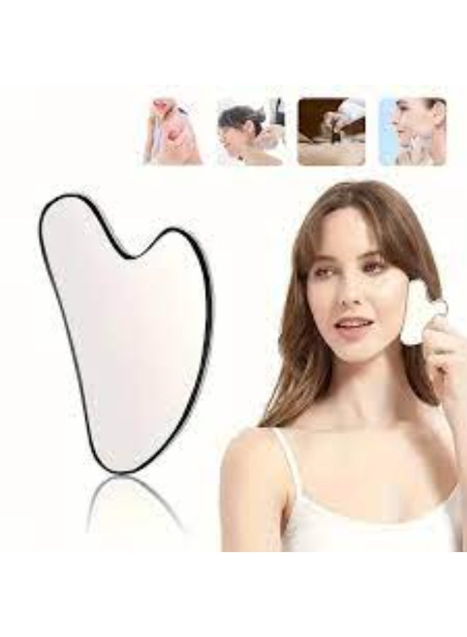 أداة تدليك الوجه غوا شا المصنوعة من الفولاذ المقاوم للصدأ، مكشطة غوا شا المصنوعة من الفولاذ المقاوم للصدأ لشد الوجه - Image 1