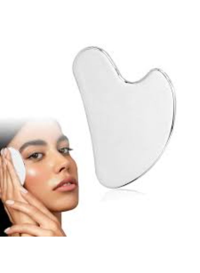 أداة تدليك الوجه غوا شا المصنوعة من الفولاذ المقاوم للصدأ، مكشطة غوا شا المصنوعة من الفولاذ المقاوم للصدأ لشد الوجه - Image 2