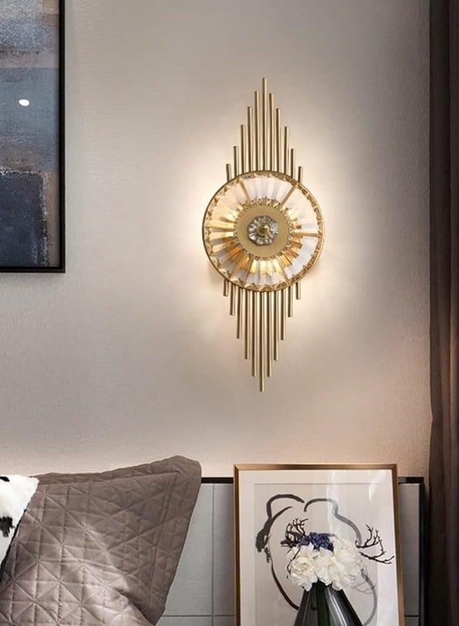 Target Gold Wall Sconce with Crystal Clear Glass Luxury Wall Light for Bedroom, Corridor, Coffee Shop - Image 1