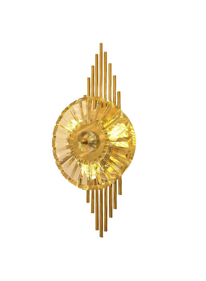 Target Gold Wall Sconce with Crystal Clear Glass Luxury Wall Light for Bedroom, Corridor, Coffee Shop - Image 5