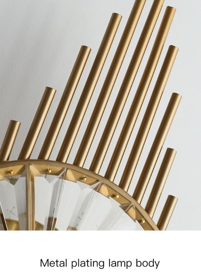 Target Gold Wall Sconce with Crystal Clear Glass Luxury Wall Light for Bedroom, Corridor, Coffee Shop - Image 4