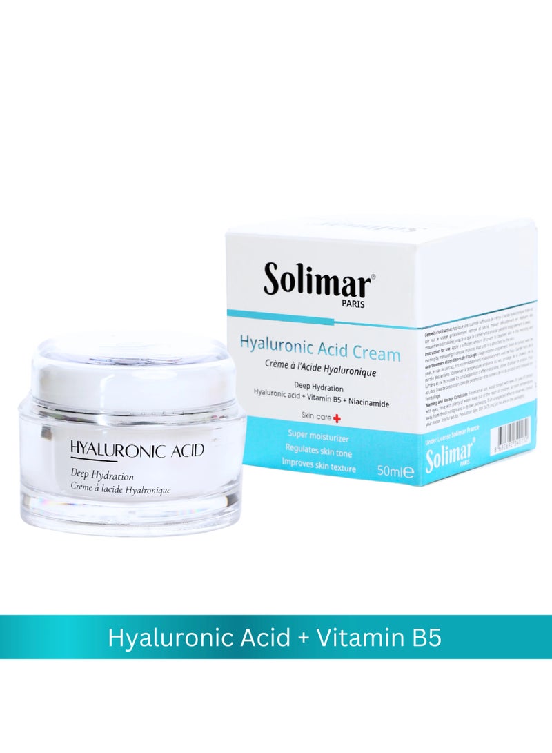 Solimar Paris Hyaluronic Acid Cream – Deep Hydration & Plumping Moisturizer, 50ml - Image 1