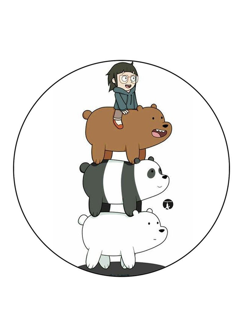 RKN We Bare Bears Printed Round Pin Badge Multicolour - Image 1