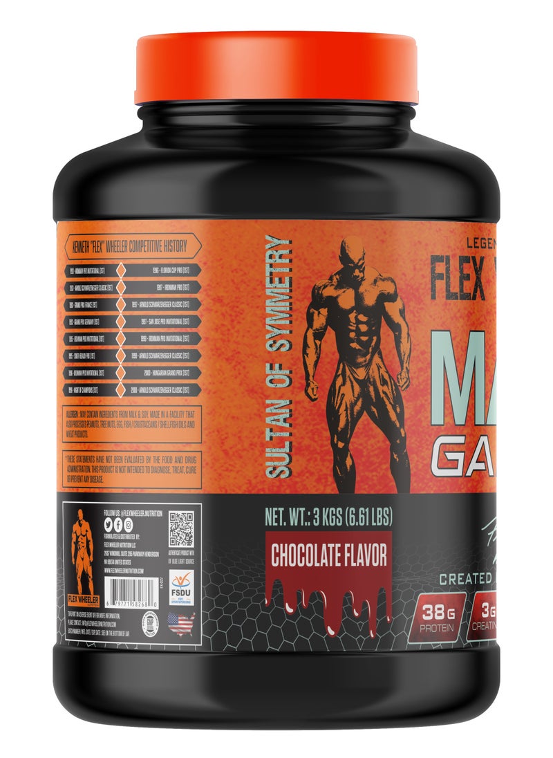 Flex Wheeler Nutrition - Legendary Mass Gainer Protein 6.61 lbs - Advanced Formula for Muscle Growth & Size (Chocolate) - Image 1