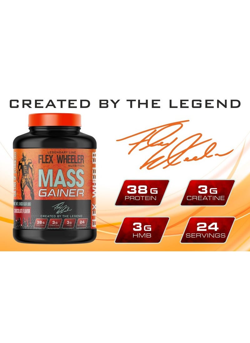 Flex Wheeler Nutrition - Legendary Mass Gainer Protein 6.61 lbs - Advanced Formula for Muscle Growth & Size (Chocolate) - Image 1