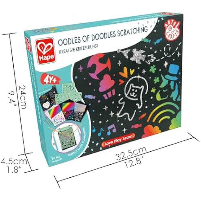 OODLES OF DOODLES SCRATCHING - SCRATCH ART SET FOR KIDS - RAINBOW SCRATCH ART PAPER WITH WOODEN STYLUS FOR CHILDREN AGE 4+ YEARS - Image 2