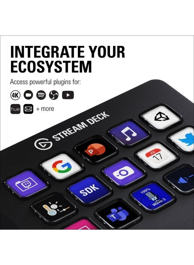 Elgato Stream Deck MK.2 – Studio Controller, 15 macro keys, trigger actions in apps and software like OBS, Twitch, ​YouTube and more, works with Mac and PC - Image 5