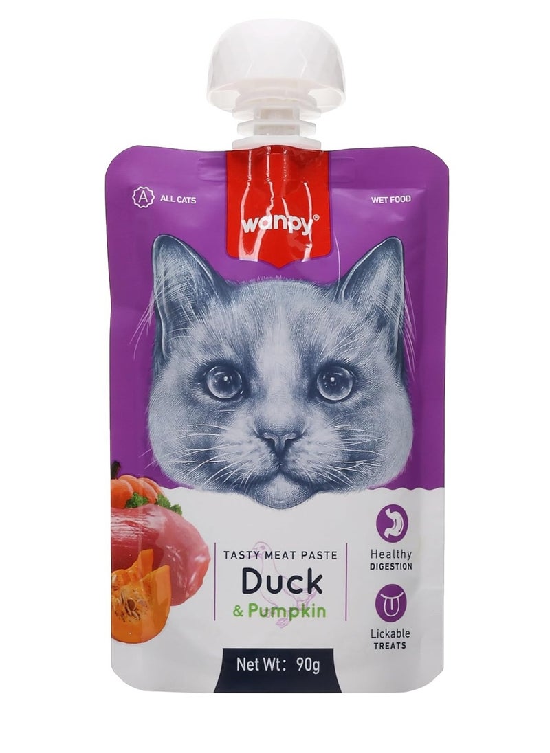 Wanpy Wanby Delicious Meat Paste for Cats Duck & Pumpkin Flavor 90g  - Image 1
