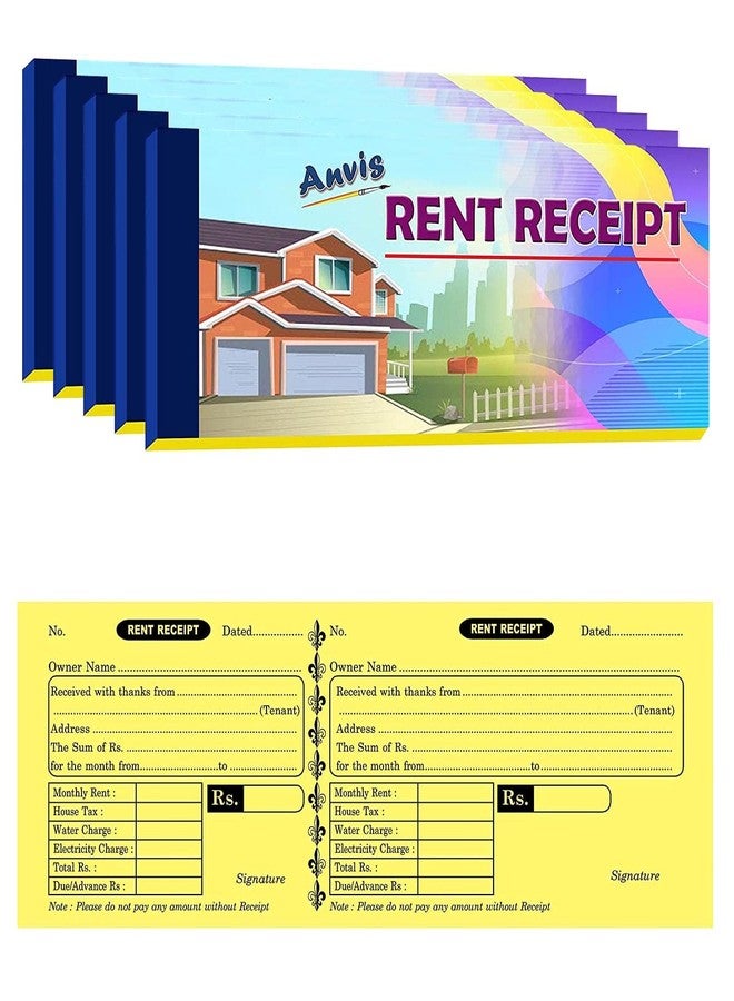 ANVIS Rent Receipt Book 28.5 � 11 cm 50 Sheets (Pack of 5) - Image 2