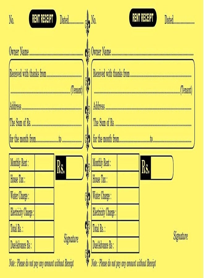 ANVIS Rent Receipt Book 28.5 � 11 cm 50 Sheets (Pack of 5) - Image 3