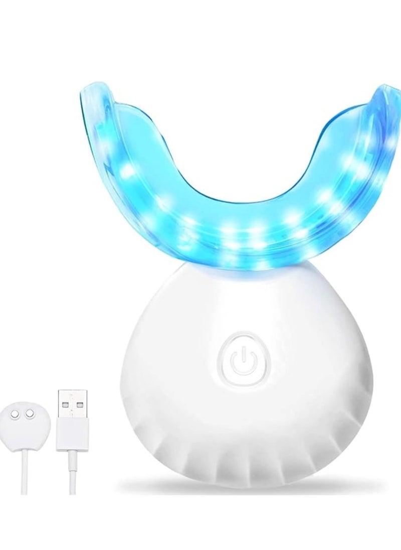 Generic - Wireless Teeth Whitening Kit, Suitable For Sensitive Teeth Gums Braces Care,16 Points LED Accelerator Light and Tray Teeth Whitener Helps to Remove Stains Rechargeable Teeth Whitening Kit White - Image 1