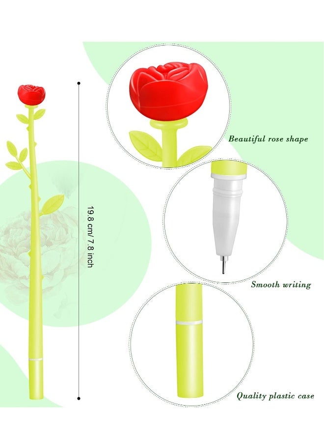 Flower Pens Gifts Artificial Rose Pens, 30 Pcs Creative Black 0.5mm Ink Pens Bulk Wedding Birthday Party Favors Office School, for Kids Girls Women, Home School Decoration Supplies - Image 2