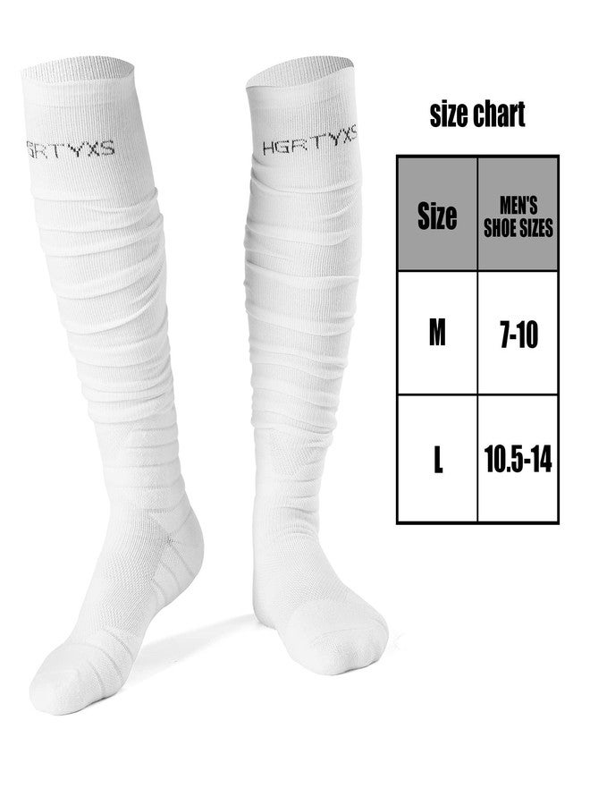 Yxmeiguo Scrunch Socks - Extra Long Padded Sports Socks with Ankle Support for Men & Women, White - Image 2
