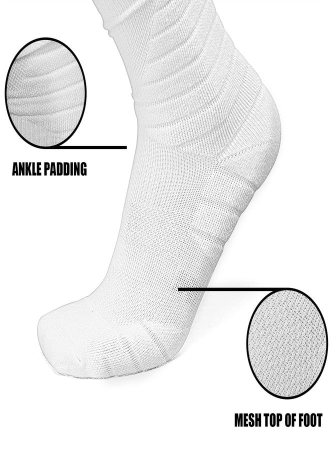 Yxmeiguo Scrunch Socks - Extra Long Padded Sports Socks with Ankle Support for Men & Women, White - Image 3