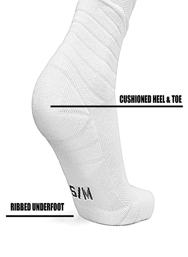 Yxmeiguo Scrunch Socks - Extra Long Padded Sports Socks with Ankle Support for Men & Women, White - Image 4