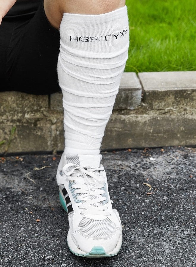 Yxmeiguo Scrunch Socks - Extra Long Padded Sports Socks with Ankle Support for Men & Women, White - Image 5