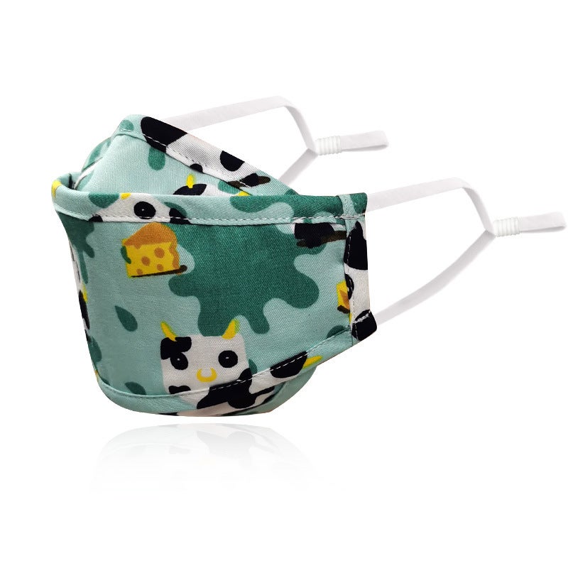 Children's Cloth Mask Fish-Shaped Mouthpiece Dustproof Willow Leaf-Shaped 3D Stereo Printed Windproof and Cold-Proof Warm Mask - Image 1
