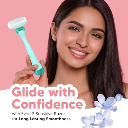 LetsShave Evior 3 Senstive Razor Blade Refills for Women (Pack of 2) | Dual Moisture Bar infused with Aloe vera | Bikini Area & Full Body Hair Removal Blades - Image 2