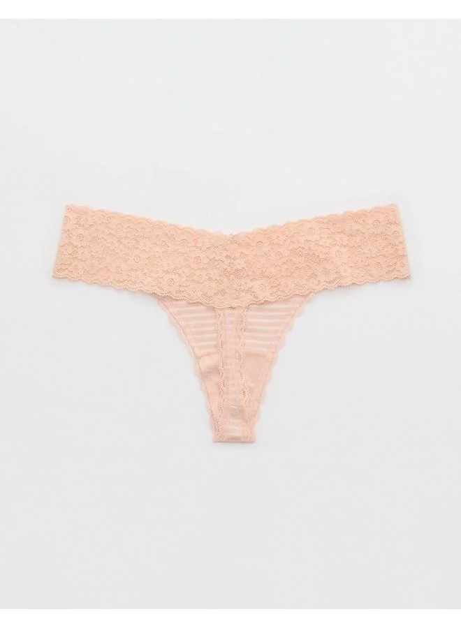 Aerie Superchill Vintage Lace Cotton Thong Briefs