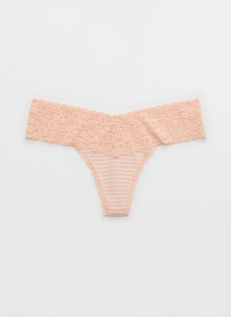 Aerie Superchill Vintage Lace Cotton Thong Briefs