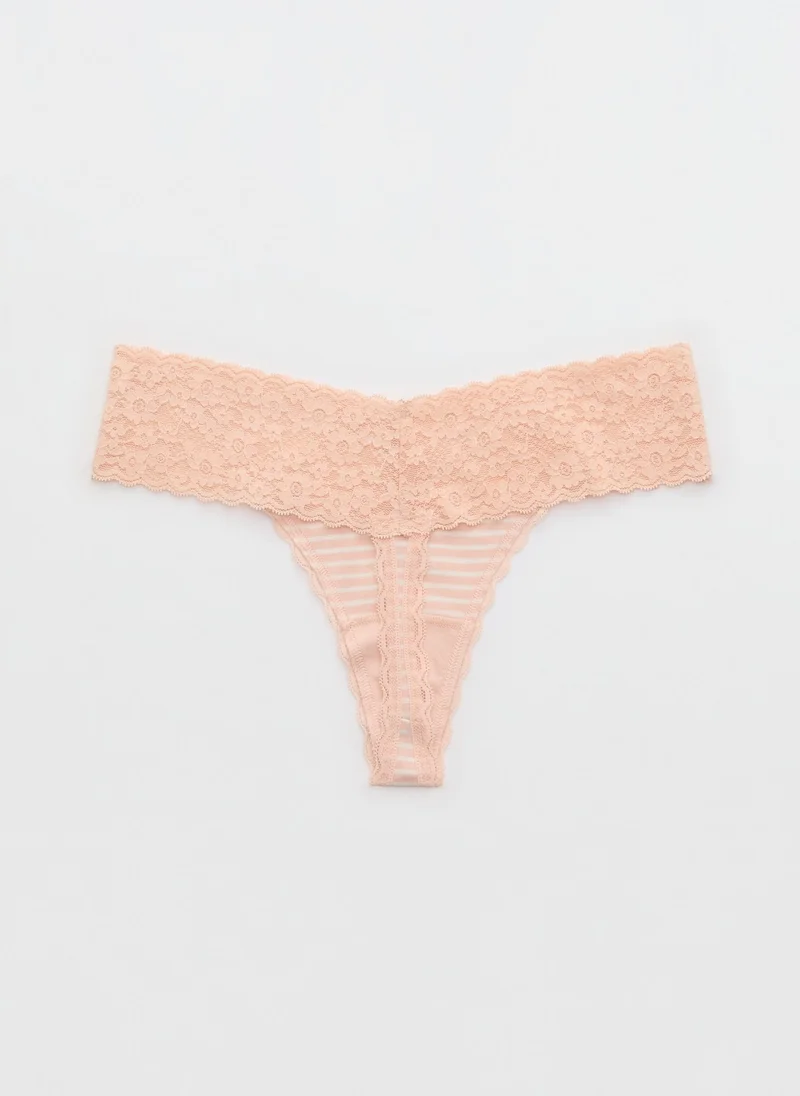 Aerie Superchill Vintage Lace Cotton Thong Briefs