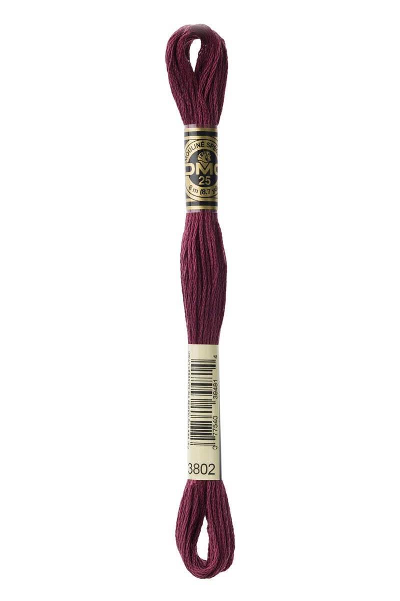DMC 1173802 Mouline Stranded Cotton Six Strand Embroidery Floss Thread Dark Antique Mauve 87Yard