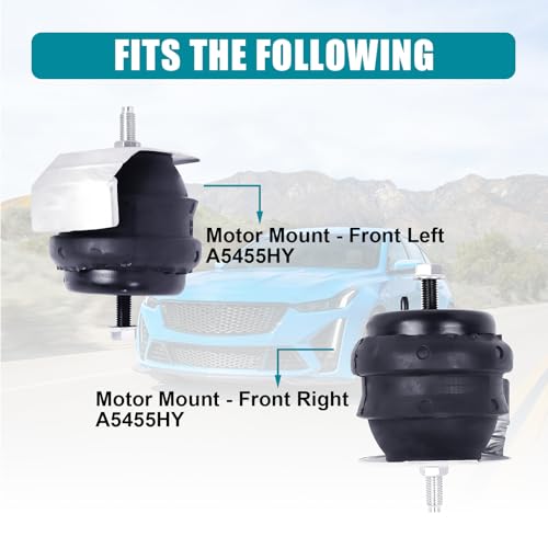 BEBLEPANY Engine Motor & Transmission Mount Kit 2pcs Compatible with Fits 2003-2010 Cadillac SRX STS CTS 3.2/3.6/5.7/6.0L A5455HY A5455HY - Image 3