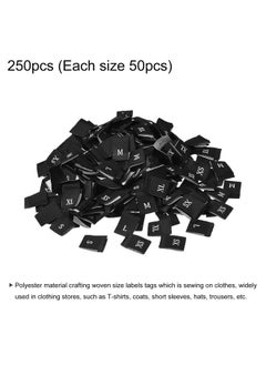 MECCANIXITY Clothing Sewing Size Label Xs/S/M/L/Xl Embroidered Label Black For Clothes Garment Pack Of 250  - Image 3